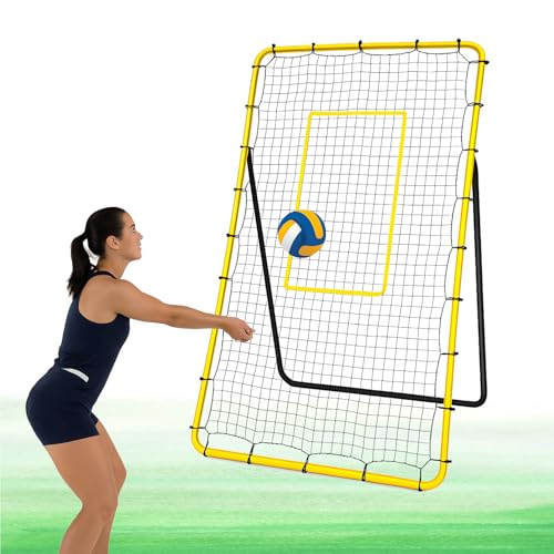 バレーボールリバウンダーネット 7x4フィート 室内 屋外兼用 練習用 5つの角度を調整でき 折り畳み 簡単組み立