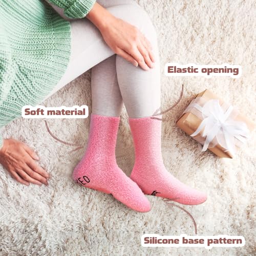 Women Slipper Non Slip Fuzzy for Women Fleece Home Floor Socks, Comfortable Warm Puffy Socks Womens Fuzzy Plush Soft Comfortable Warm Super Soft Sneakers4
