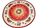 Produktbild Hossner Tischdecke 100 cm Rund GOBELIN Weihnachten Nostalgie rot beige Landhaus Weihnachtsdecke Decke (Durchmesser 100 cm)