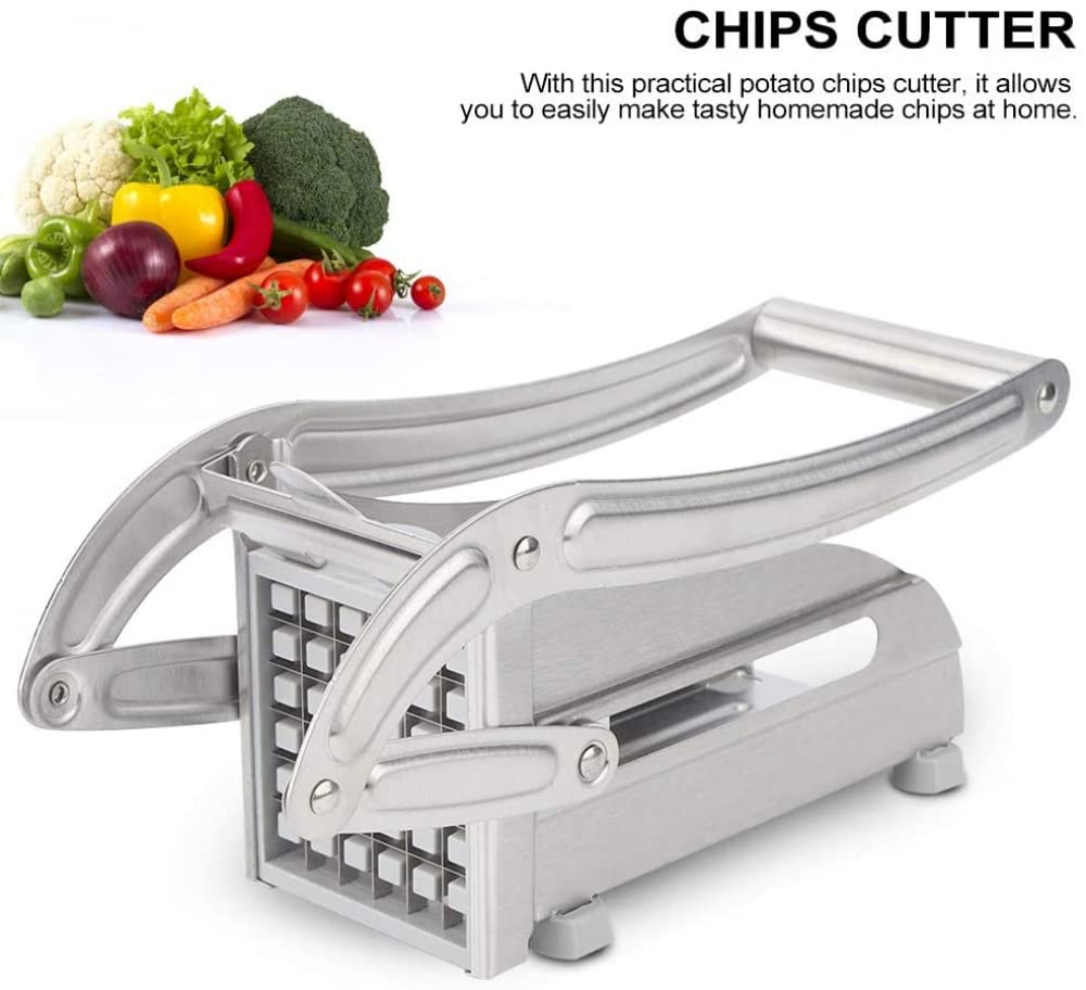 CLQ Edelstahl-Pommes-Schneider Und Gemüseschneider Kartoffelschneider Kartoffelschneider Pommes Pommes-Schneider Lebensmittelschneider Mit Rutschfesten Füßen