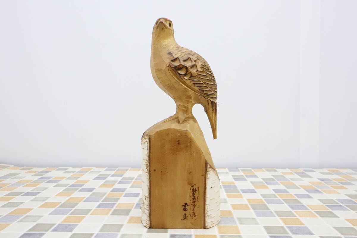 Amazon.co.jp: ｜雷鳥ライチョウ木彫り｜木工工芸品｜玄関飾り和風置物