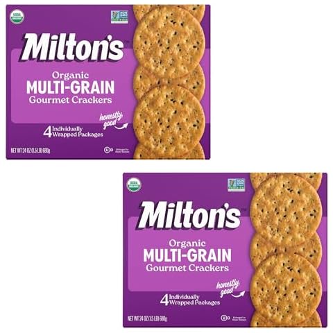 Milton's Craft Bakers Original Multi-Grain Gourmet Baked Crackers 680g (4 Individually Wrapped Packages) Two-Pack Cover