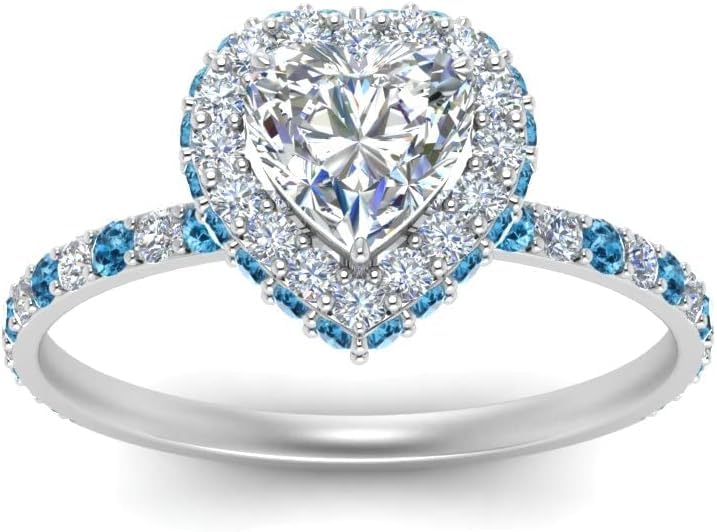 Image of Choose Your Gemstone Rollover Heart Diamond CZ Engagement Ring 925 Sterling Silver Heart Shape Petite Engagement Rings Lightweight Office Wear Everyday Gift Jewelry US Size 4 to 12