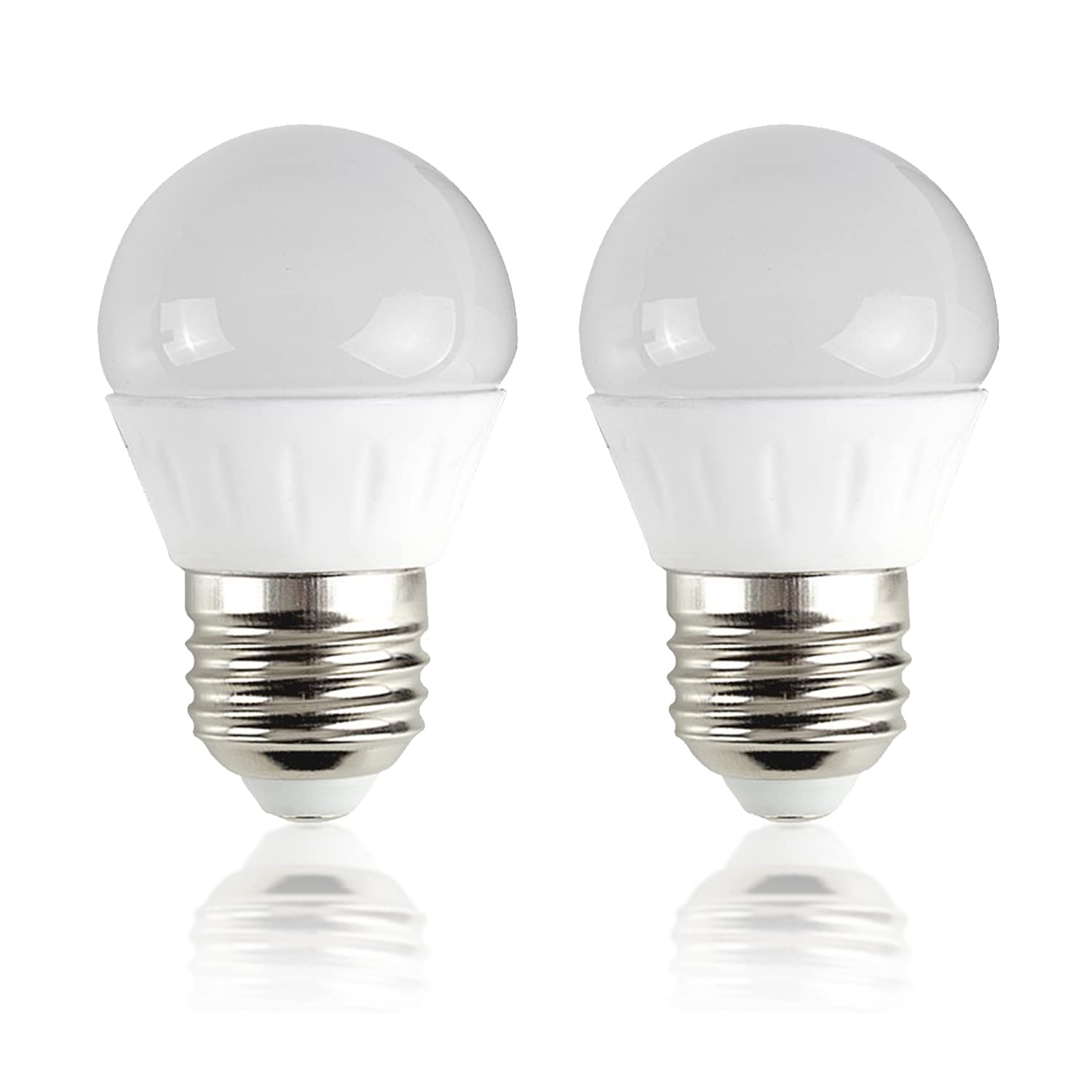 Valuelights Unisex White E27 Pack Of 2 4W Globe Cool Led Bulbs