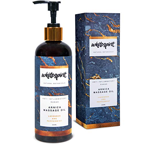 White Spirit Arnica Essential Oil - Arnica Massage Oil for Pain Relief - Pure Anti Inflammatory Oil - Sore Muscle Essential Oil Infused with Collagen - Anti Tension Ingredients with Lavender (300ml)