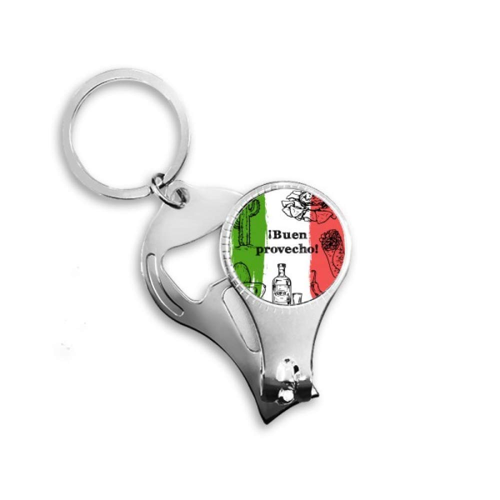 Pince à ongles ronde avec motif drapeau mexicain en acier durable