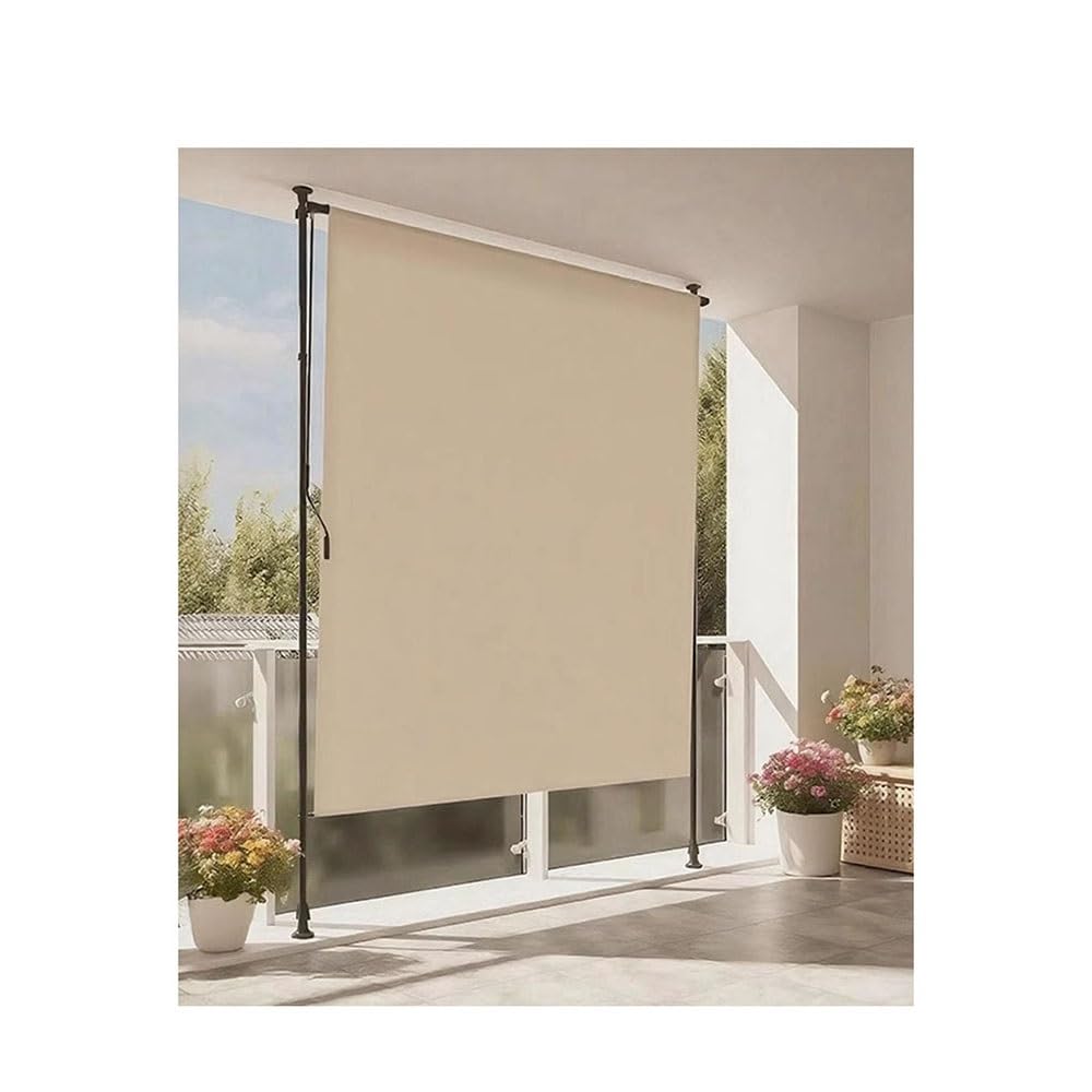 Manta de soldadura, pantalla de privacidad, protección UV retráctil para balcón y patio, impermeable, configuración sin taladros, altura y ancho ajustables, resistente al viento (3 x 2,7 m)