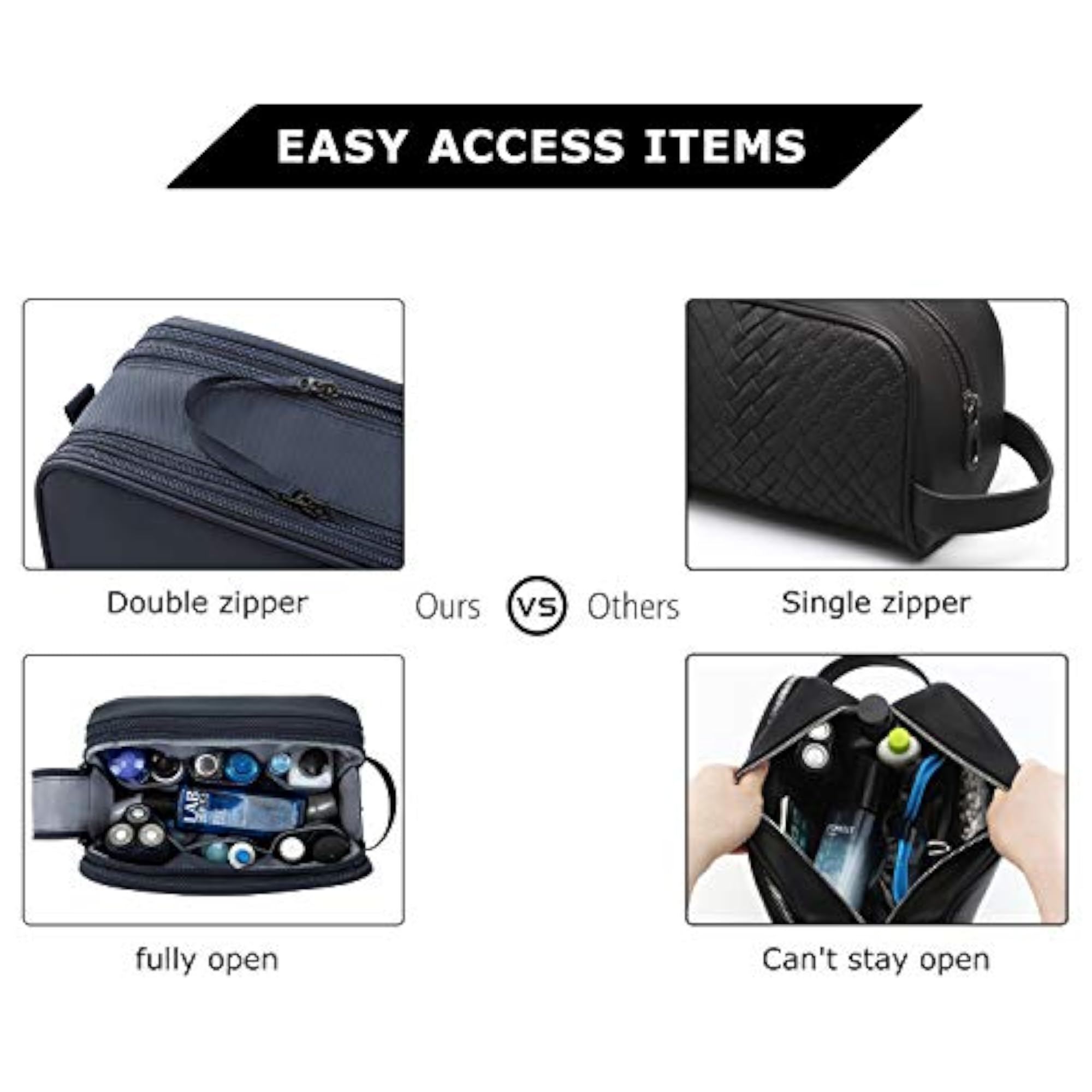 Toiletry Bag for Men, Travel Toiletry Organizer Dopp Kit