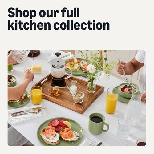 Image of Amazon Basics Glazed Stoneware Coffee and Tea Mugs, Ceramic 4-Piece Set, 16 oz, Microwave, Freezer and Dishwasher-Safe, Stain-Resistant, Olive