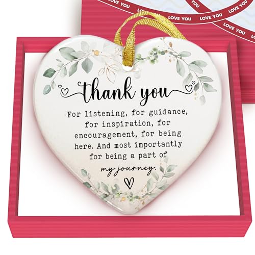 GOSSBY Heart-Shaped Thank You Ornament - Thank You Gift for Women - Christmas,...