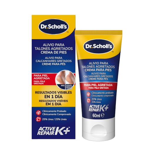 Dr. Scholl’s Crema para Talones Agrietados Completa con Active K+, 60 ml - Crema de Tratamiento Hidratante para Talones Agrietados y Piel Seca con Queratina | 1 x 60 ml