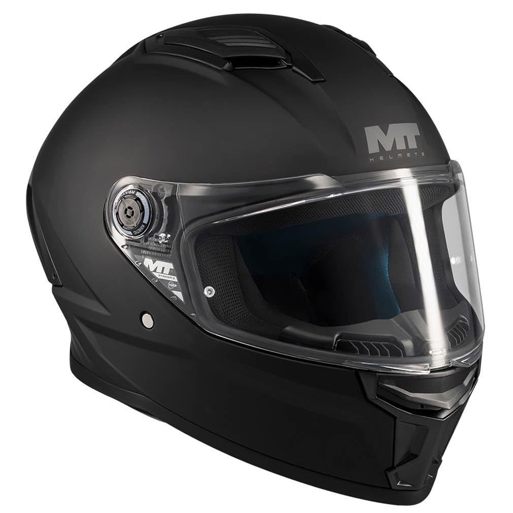 MT Helmets Stinger 2 Pure Designed Negro Mate ECE 22.06 - Casco Moto Integral - Unisex Hombre y Mujer