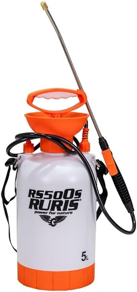 RURIS Pulvérisateur Manuel RS500S – Réservoir 5L, Lance Métallique, Pression 2-3 Bar, Poignée Ergonomique, Soupape de Sécurité, Idéal Jardin et Serre, Orange - 1