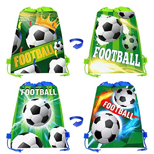 12 Pcs Soccer Themed Drawstring Non Woven Bag Beach Backpack Sports Picnic Organizer Bag For Outdoor Sports Fitness Travel3