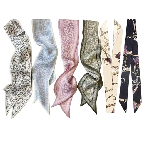 kcctoo 6Pack Scarf Bags for Women Handbag Scarfs Band Hair Neck Scarves Fashion Gifts