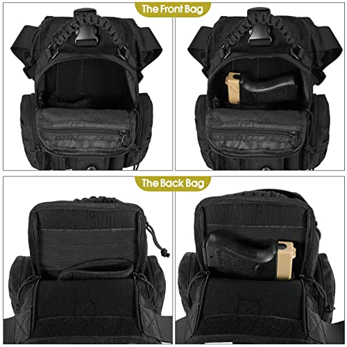 Military Tactical Drop Thigh Pouch Bag Cross Over Leg Concealed Carry Leg Convertible Shoulder Bag With Double Removable Pistol Holster #TOP3