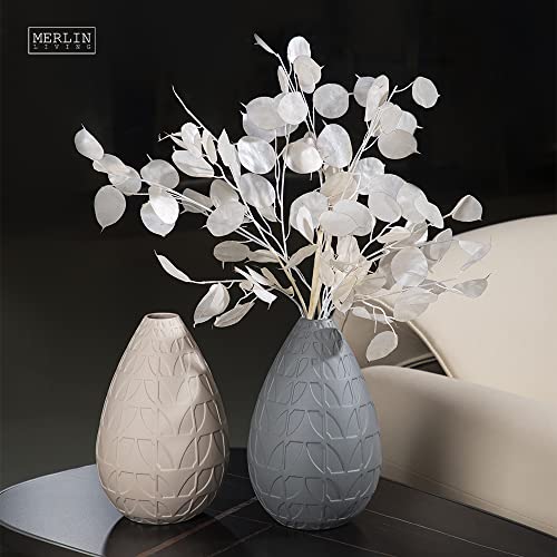 Blessings Decor New Modern Luxury Home Decoration Ceramic vase (Leaf Grey) - Image 4