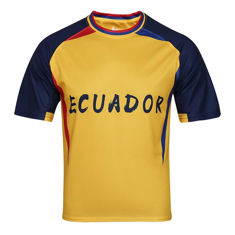 T-shirt de football homme Équateur demi manches pour supporter