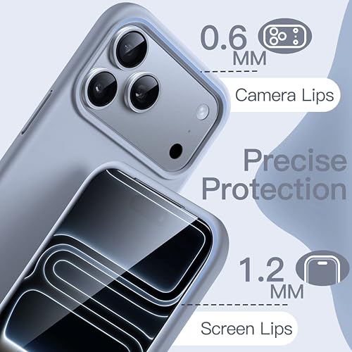 Image of SBMS Silicone Case for iPhone 17 Pro Max 6.9-Inch, Silky-Soft Touch Full-Body Protective Phone Case, Shockproof Back Cover for iPhone 17 Pro Max (Sky Blue Dark)