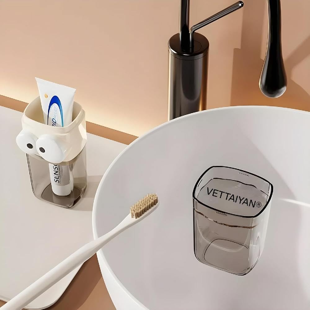 Prostuff.Inยฎ Stylish and Portable Tooth Brush Case Cover Travel Wash Cup, Teeth Cleaning Accessories Storage Suit Holder, Electric Toothbrush High Beauty Three-in-One Travel Gargle Cup 1pcs 2