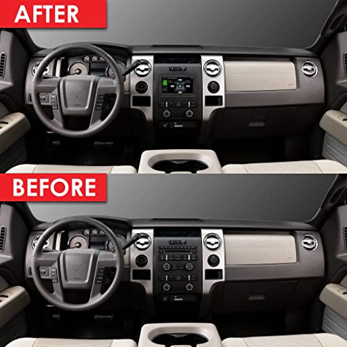 6.8" Ford F-150 (2009-2014) Double Din Car Stereo Kit With Dash Kit, Anntenna Adapter, Apple Carplay, Android Auto, Bluetooth Naviagtion, Camera Input, (Black) #TOP6