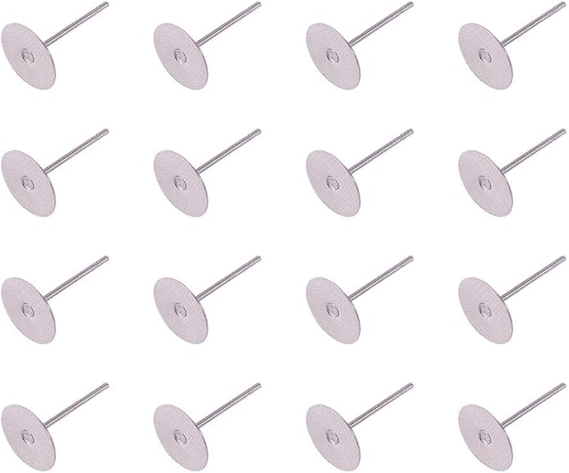 PandaHall Elite Stainless Steel Earrings Studs Components 12x8mm Lever Back Earring Findings 50pcs/bag