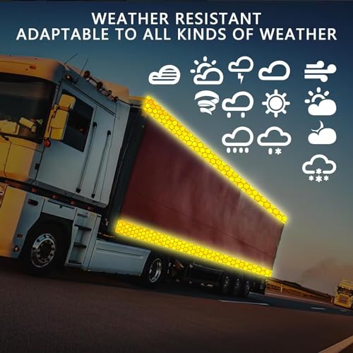 Swrt SL-YL-1 Reflective Tape 2 Inch X 30 Feet Dot-C2 Shining Star Fade Resistant Yellow Reflective Tape Outdoor Waterproof Strong Adhesive Safety Warning Tape Reflector Conspicuity Tape thumb #2