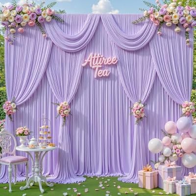 20 x 10ft Purple Backdrop Curtains Navy Drapes for Backdrop Wrinkle Free Draping Fabric Wedding Birthday Baby Bridal Shower Graduation Party Photo Booth Background