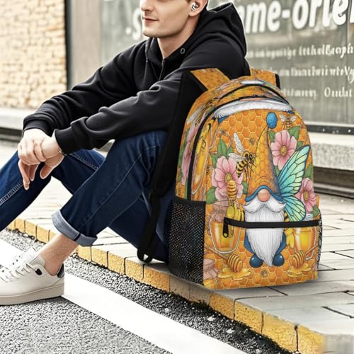Mochila escolar de viaje gnomo de abeja para universidad 7