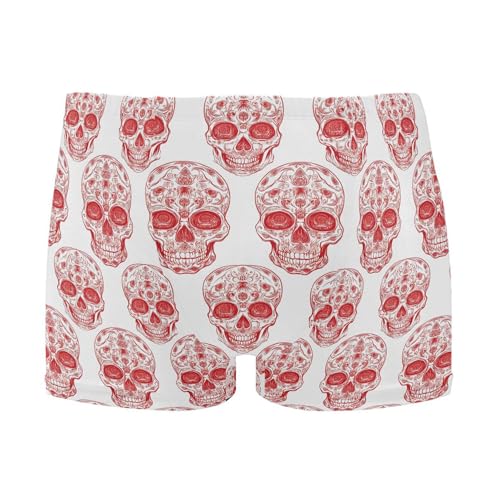 Red Skull Mens Swim Trunk Swimwear Bathing Suit Swim Brief Square Leg Board Short S B0404377