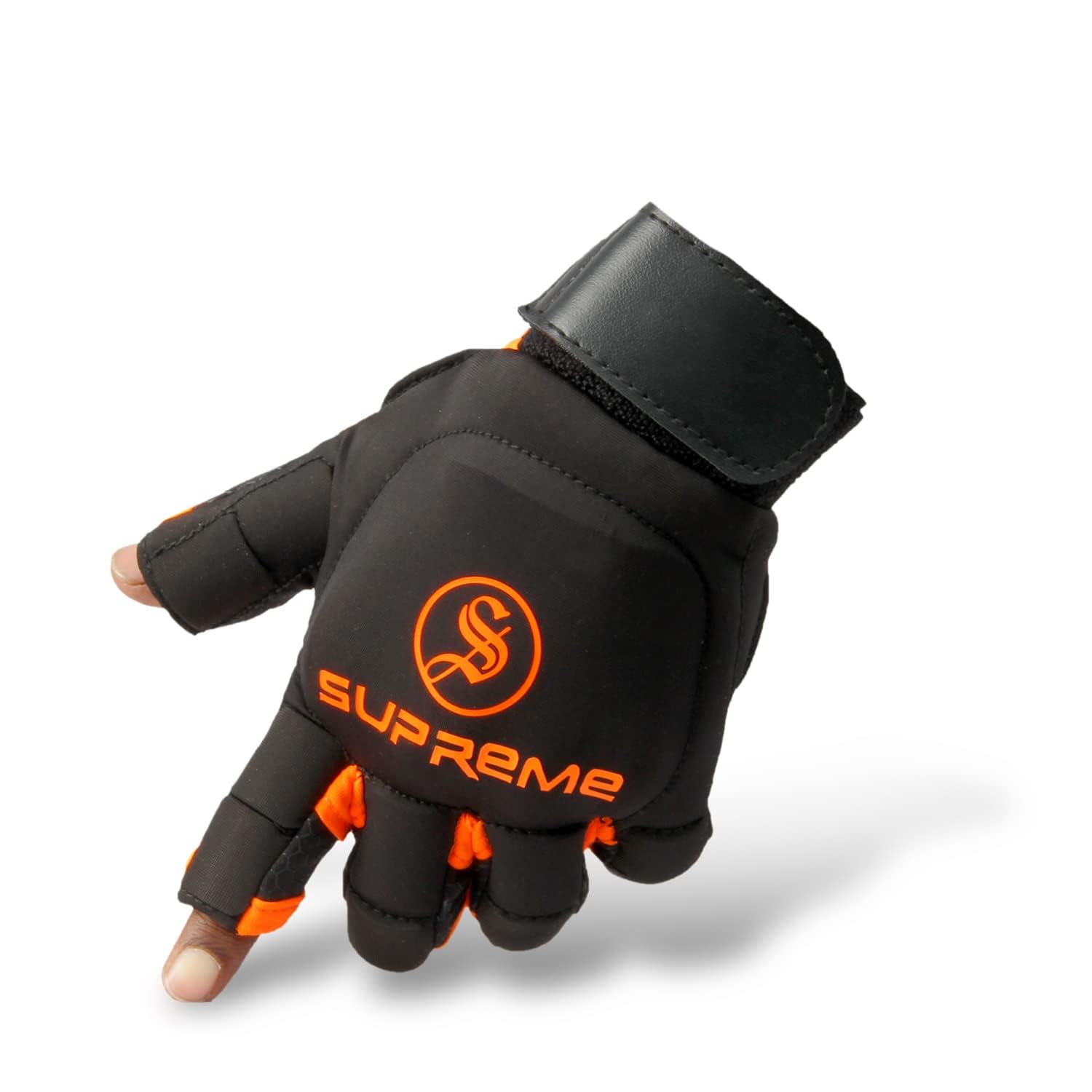 SUPREME Hockey Player Gloves Black/Orange Size Medium (Lefty) Hockey Gloves (Medium)-image-21