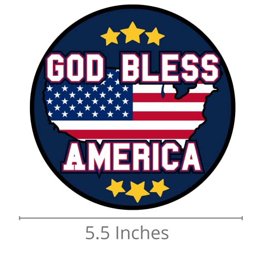 Image of God Bless America Star Magnet, USA Themed Car Decal, Accessory for Refrigerator, Mailbox, and Other Magnetic Surfaces, 5.5 Inches