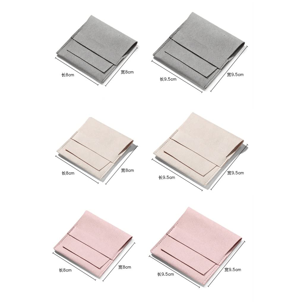 Sacs cadeaux 8x8 cm 9.5x9.5 cm colliers Bracelets sacs d'emballage enveloppes de bijoux sacs de rangement de poche (Beige 9.5 * 9.5 cm)