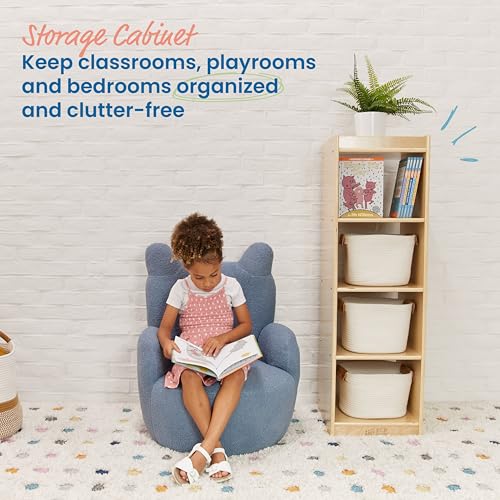 ECR4Kids 4-Cube Double-Sided Vertical Storage Organizer, Classroom Furniture, Natural