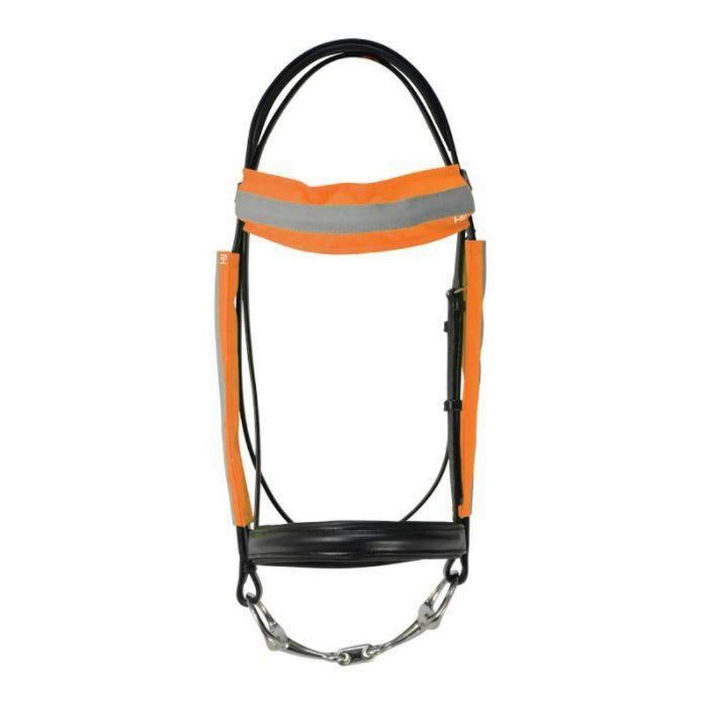 Y-H Reflector Bridle Bands by Hy Equestrian - One Size - Orange