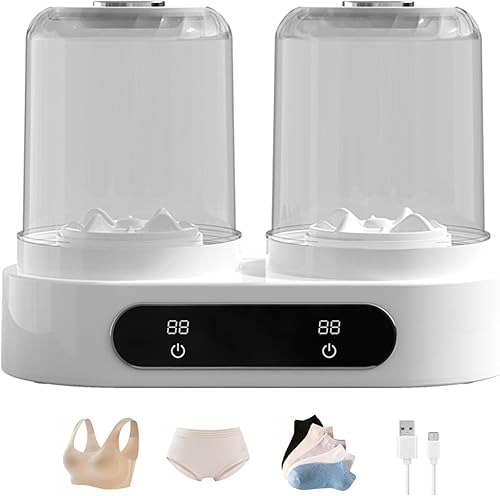 Lavadora de ropa interior, mini lavadora portátil de 2 litros con temporizador digital para calcetines, toallas de saliva, adecuada para