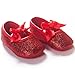 Baby Girl Shoes Mary Jane Flats Anti-Slip Princess Wedding Dress Infant Girl Soft Lightweight Crib Shoes (6-12 Months Infant, C-Red)