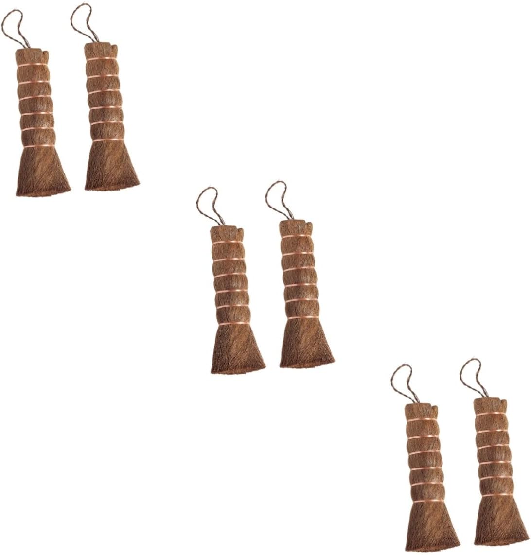 6pcs Tea Tray Cleaning Brush Set Natural Bristle Small Cleaning Tools for Tea Room Kitchen and Restaurant Use and Practical for Trays Bowls and Cups