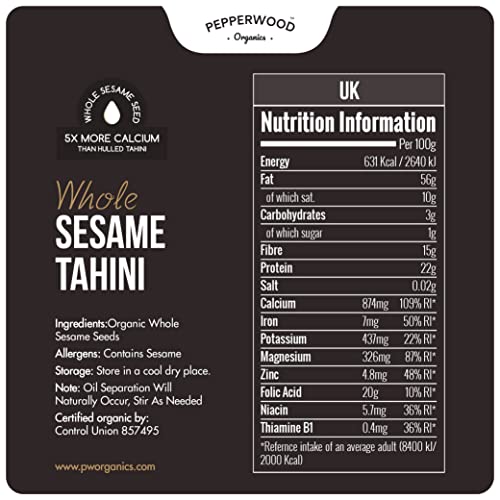 Biologisches Sesam-Tahini, Naturbelagtes, Vegetarisch, für Vegetarier, 330 g Packaging x 2