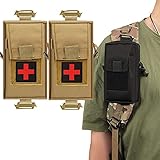 SEKIDAR多機能ポーチ ミリタリー タクティカル サバゲー メディカル ポーチ サバゲー 収納可能スマホポーチ ウエストポーチ ファニーパックアクセサリーバッグ ミリタリー風 お財布ポーチ 小物入れ 撥水加工 携帯 便利 (カーキ2)