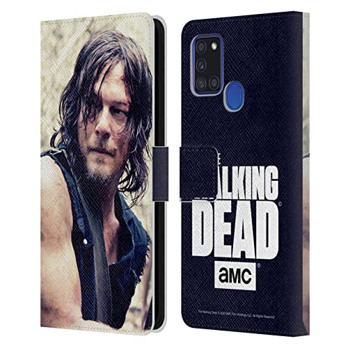 Housse Cuir Samsung A21s The Walking Dead Daryl Dixon pour Sorties sans Sac