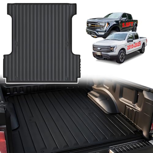 Truck Bed Mat for 2015-2026 Ford F150 (5.5ft,67.1in) & 2022-2026 F-150 Lightning Accessories TPE All Weather Protection Heavy Duty Pickup Car Bed Cargo mat