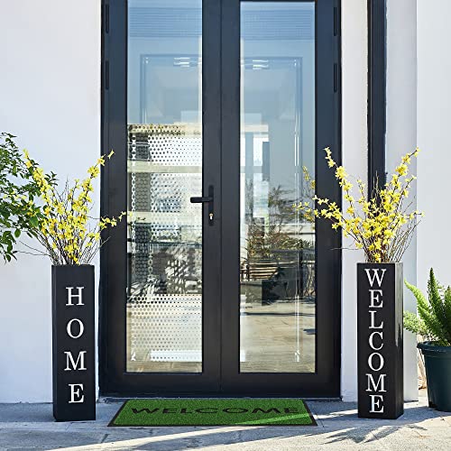 Glitzhome 2022900045 30"H Double Sided Wooden Black Boxed Welcome Home Porch Sign thumb #2