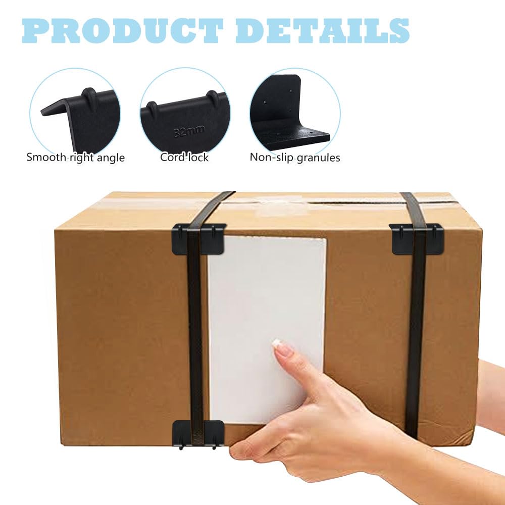50 Pcs Protection de Bord pour Sangle D'arrimage 32mm Coin de Protection pour Emballage Carton Protection Angle Sangle en Plastique avec Cliquet pour Transport de Marchandises