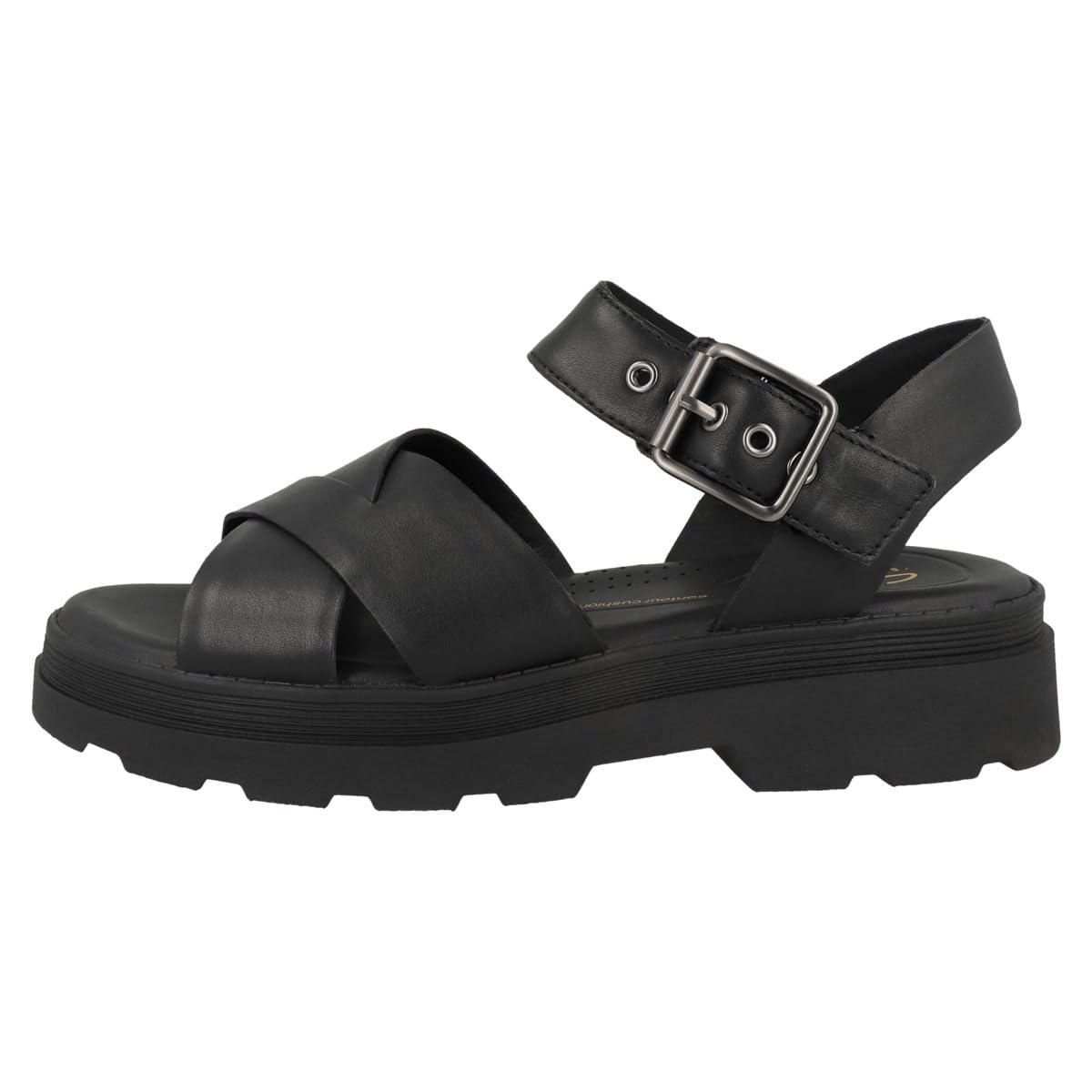 Clarks Orinoco3 Cross Womens Black Leather, 7.5