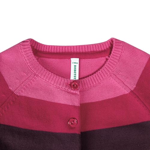 Image of BOBOYOYO Girls Cute Cardigan 100% Cotton Rainbow Kids Cardigan Sweater | Button up Striped Knit Cardigan for Children 3-14 Years