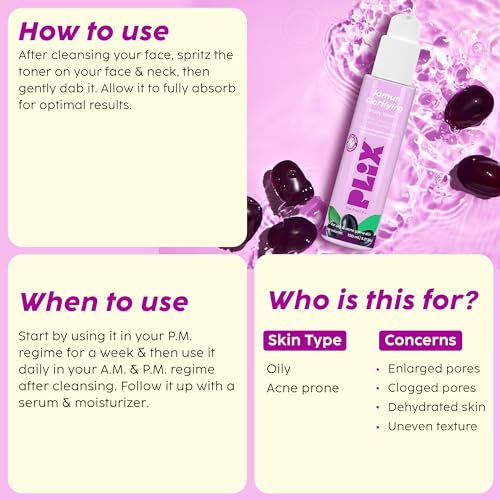 Image of PLIX - THE PLANT FIX Jamun Active Acne Regime with Toner & 0.5% w /w Salicylic Acid Cleanser to Unclog Pores & Reduce Acne
