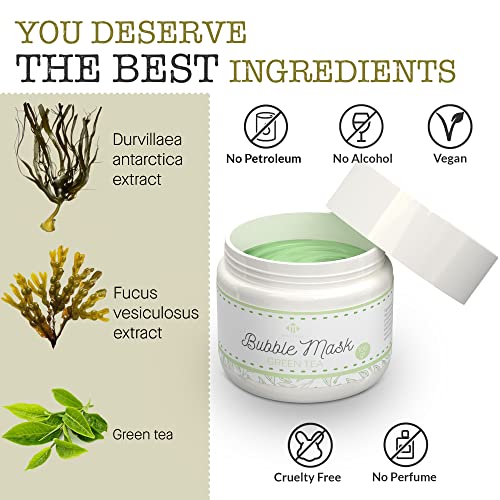 Green Tea Carbonated Bubble Mask - Exfoliating Deep Foaming Face Mask With Face Applicator That Reduces Excess Oil And Removes Dead Skin Cell - Deep Pore Cleansing And Refreshing Foam #TOP3