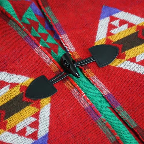 Uyuni Women's Bohemian Casual Shawl Fringe Poncho Loose Vintage Patterned4