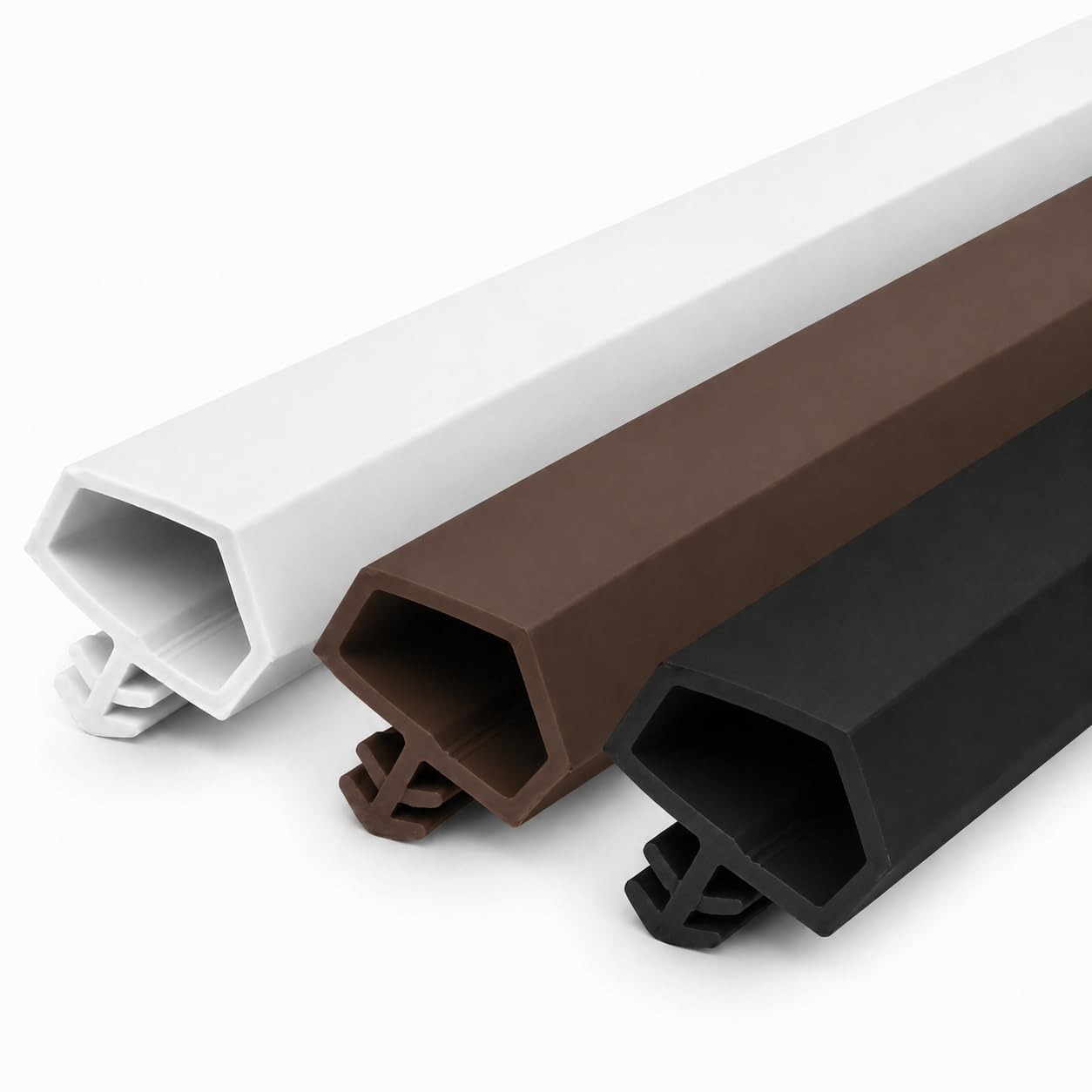 Gummidichtung Dichtungen aus Gummi Tür Fenster Profildichtung Universal Dichtband Holzzargendichtung Flügelfalzdichtung Dichtungsprofil (50 Meter, Weiß)
